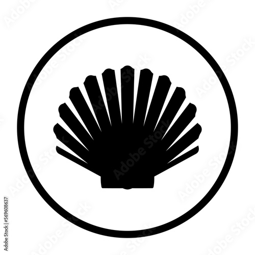 One color vector food icon: molluscs