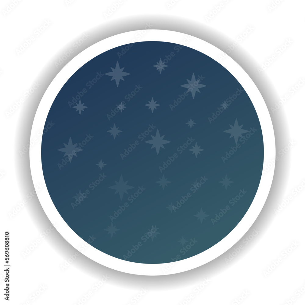 Night sky icon with stars. Space Gradient. Vector illustration