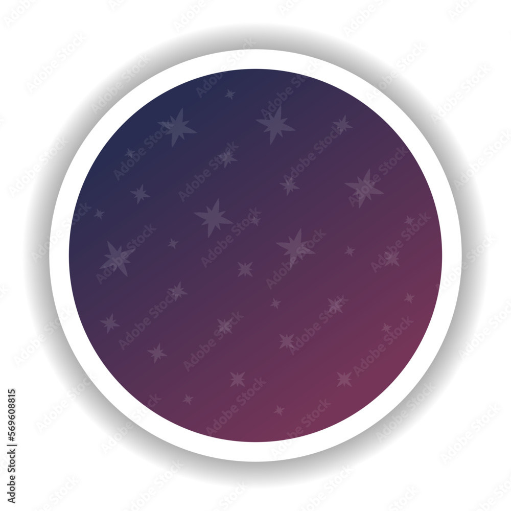 Night sky icon with stars. Space Gradient. Vector illustration