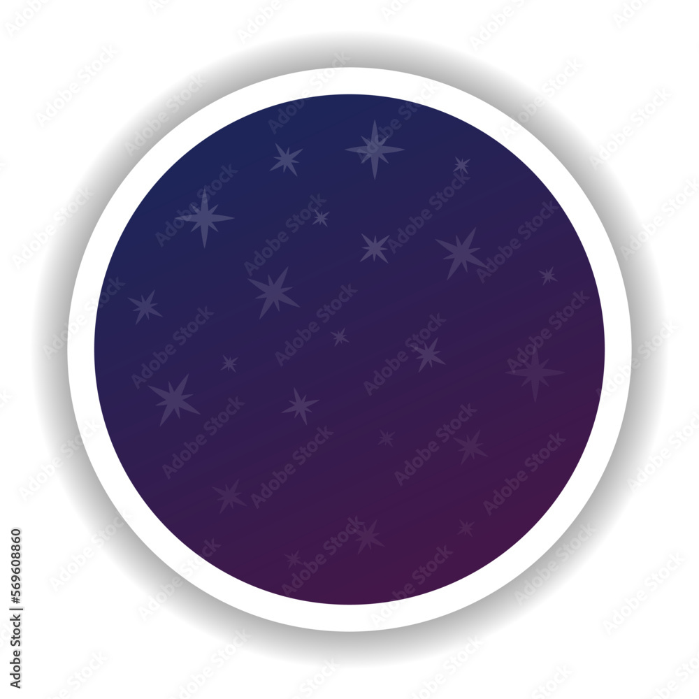 Night sky icon with stars. Space Gradient. Vector illustration