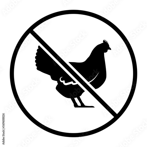 No chicken one color vector icon