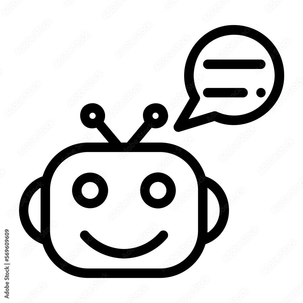 Obraz premium chatbot line icon