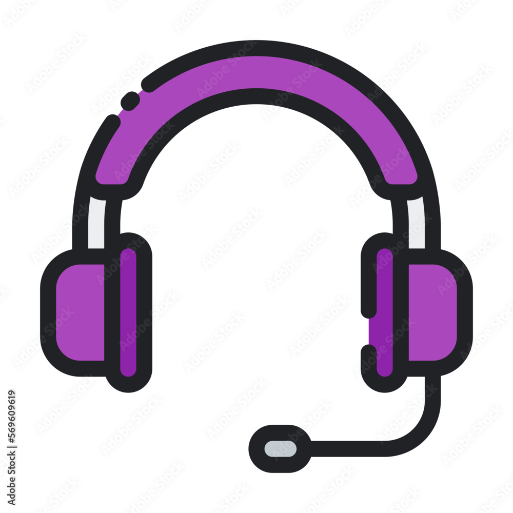 Headphone school education line icon Headphone school education line icon