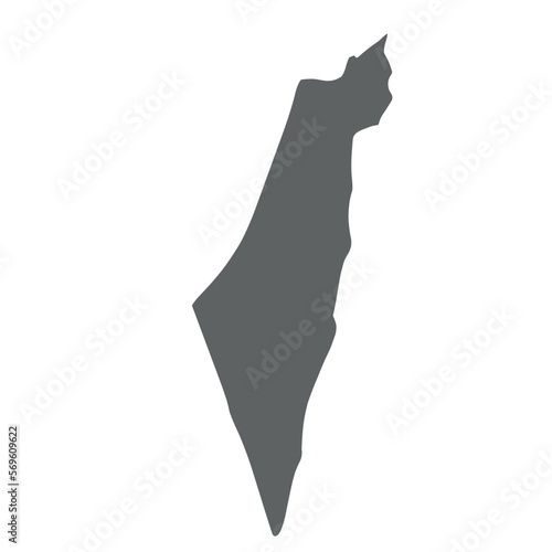 Israel - smooth grey silhouette map of country area. Simple flat vector illustration.