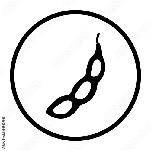 One color vector food icon: soy