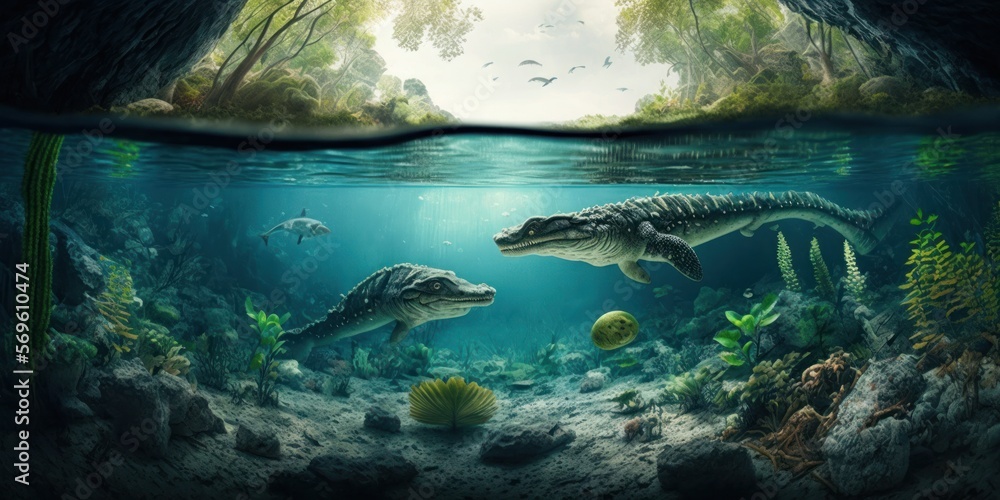 Journey Back in Time: An Underwater Illustration of Prehistoric ...