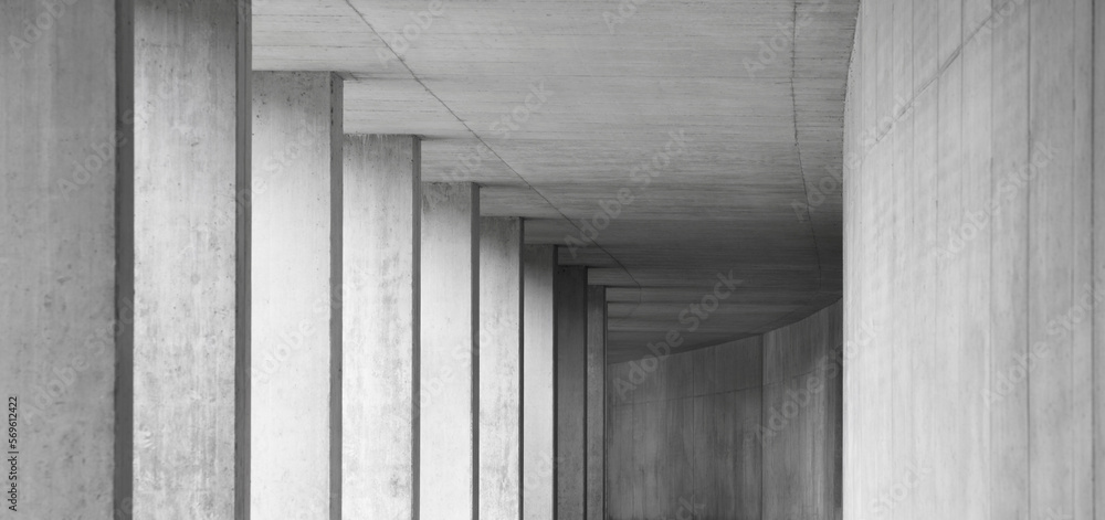 Fototapeta premium empty dark abstract gray concrete underpass with side light