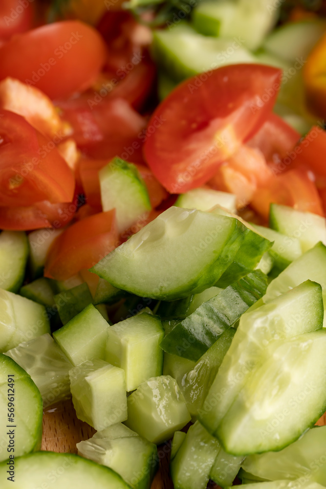preparation of salad from different ingredients preparation of salad from different ingredients