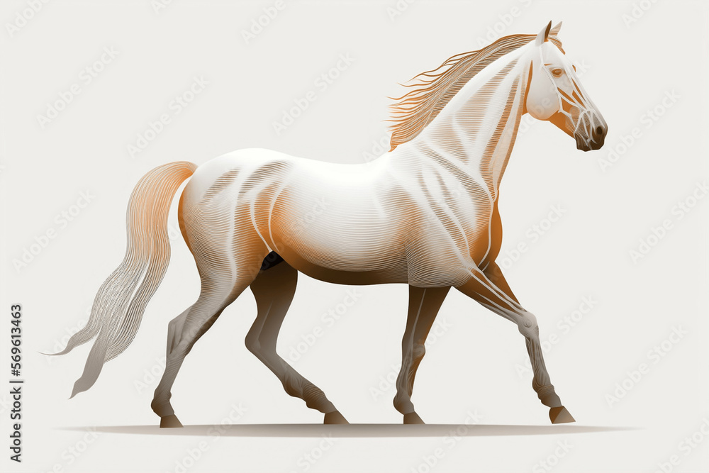 Horse symbol of movement and energy new quality universal colorful illustration design, generative ai Horse symbol of movement and energy new quality universal colorful illustration design, generative ai