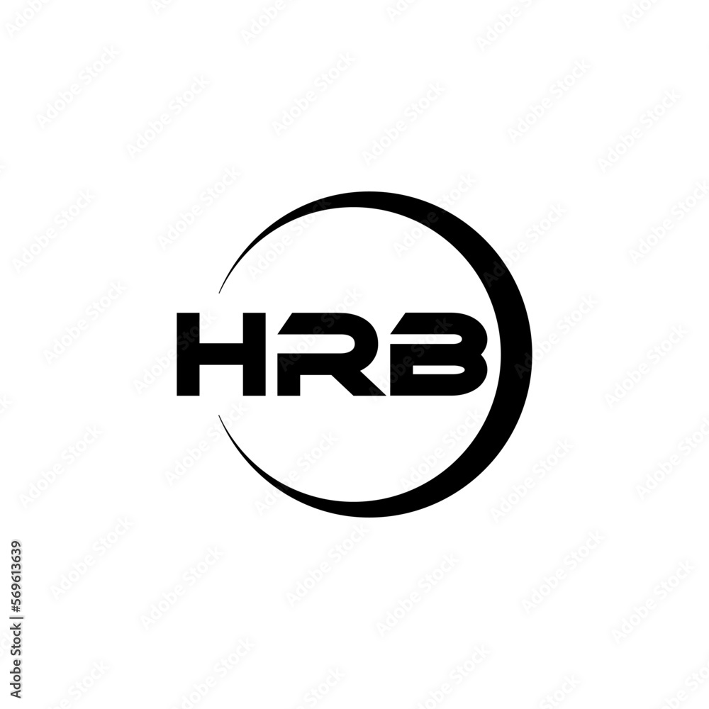 HRB letter logo design with white background in illustrator, cube logo, vector logo, modern alphabet font overlap style. calligraphy designs for logo, Poster, Invitation, etc.