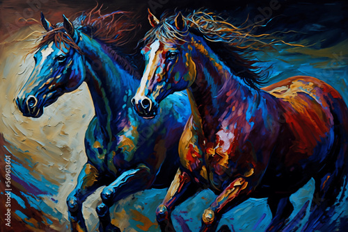 Horse symbol of movement and energy new quality universal colorful illustration design  generative ai