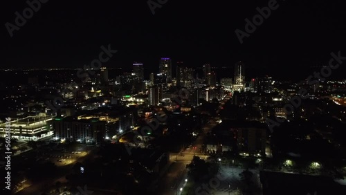 Wallpaper Mural City Scape of St. Petersburg Florida, this Downtown aerial view is perfect for your needs. This coastal downtown city is even better at night, with the arena included.  Torontodigital.ca