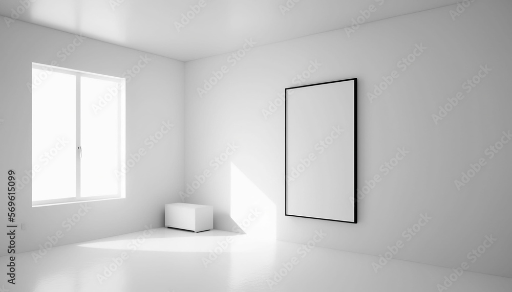 White Room Interior - Simple, Elegant, Minimal - Generative AI White Room Interior - Simple, Elegant, Minimal - Generative AI