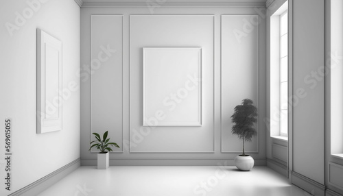 White Room Interior - Simple  Elegant  Minimal - Generative AI