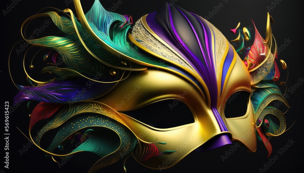 Carnival Masquerade - An abstract and artistic representation of a carnival mask, vibrant colors representing the celebratory spirit of the carnival. The mood is playful and energetic generative ai Carnival Masquerade - An abstract and artistic representation of a carnival mask, vibrant colors representing the celebratory spirit of the carnival. The mood is playful and energetic generative ai