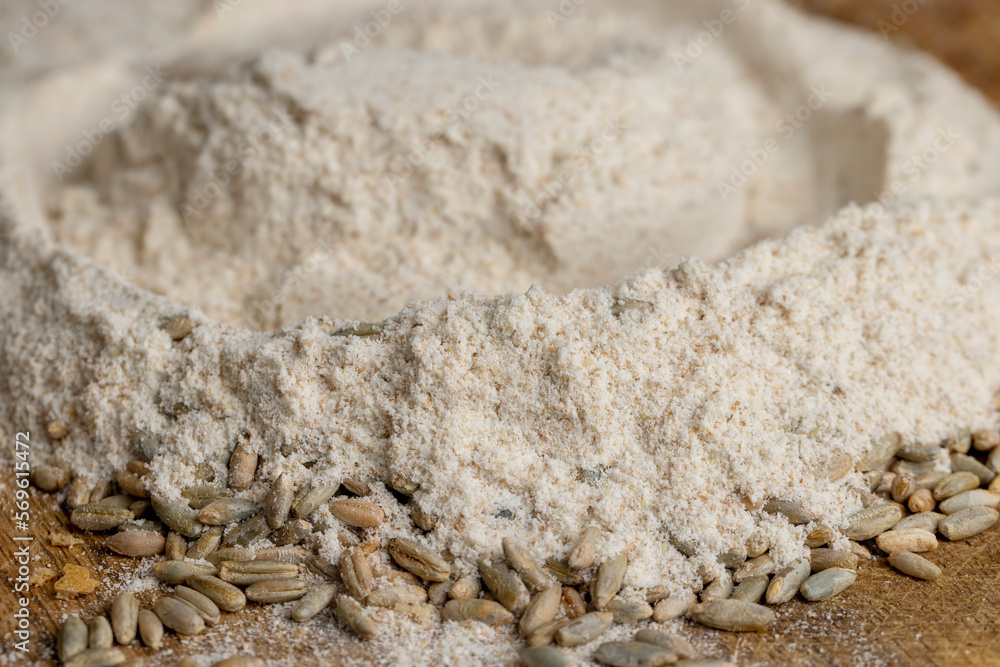 Wheat flour with bran for cooking bread Wheat flour with bran for cooking bread