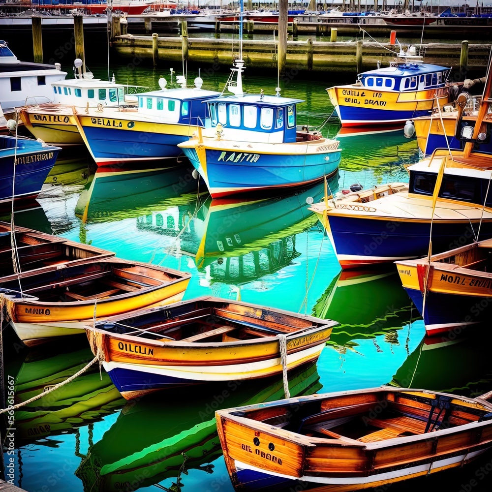 Obraz premium A wharf full of boats.