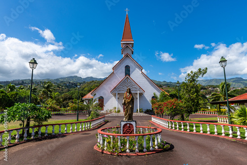 Papeete Catholic Cathedral, Tahiti, Society Islands, French Polynesia, South Pacific, Pacific photo