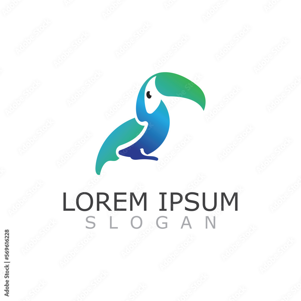 Toucan simple logo design image bird vector illustration Toucan simple logo design image bird vector illustration