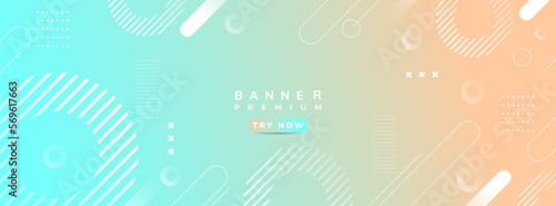 Banner background.green and orange gradient geometric shape eps 10