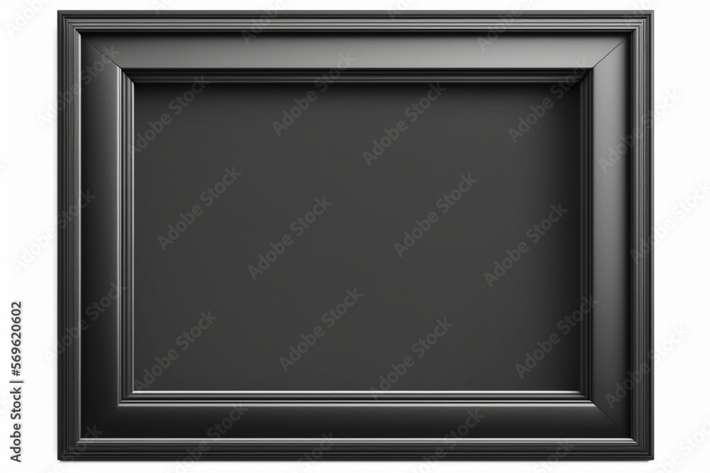 Simple black thin wooden picture frame border for modern wall on background Generative AI Simple black thin wooden picture frame border for modern wall on background Generative AI