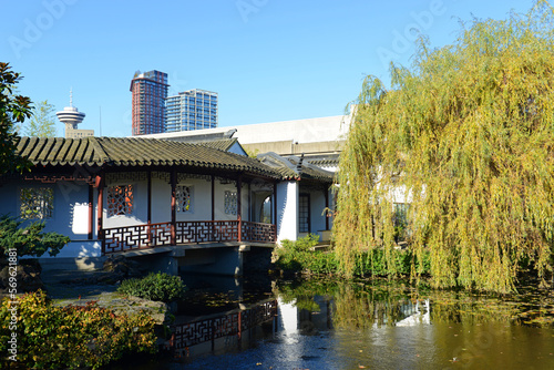 Dr. Sun Yan Sen Park on Columbia Street in historic Chinatown in city of Vancouver, British Columbia BC, Canada.  photo