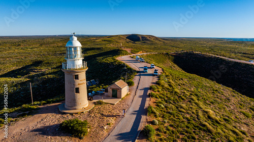 Aerial of Vlamingh Head Lighthouse, Ningaloo Reef, UNESCO World Heritage Site, Exmouth, Western Australia, Australia, Pacific photo