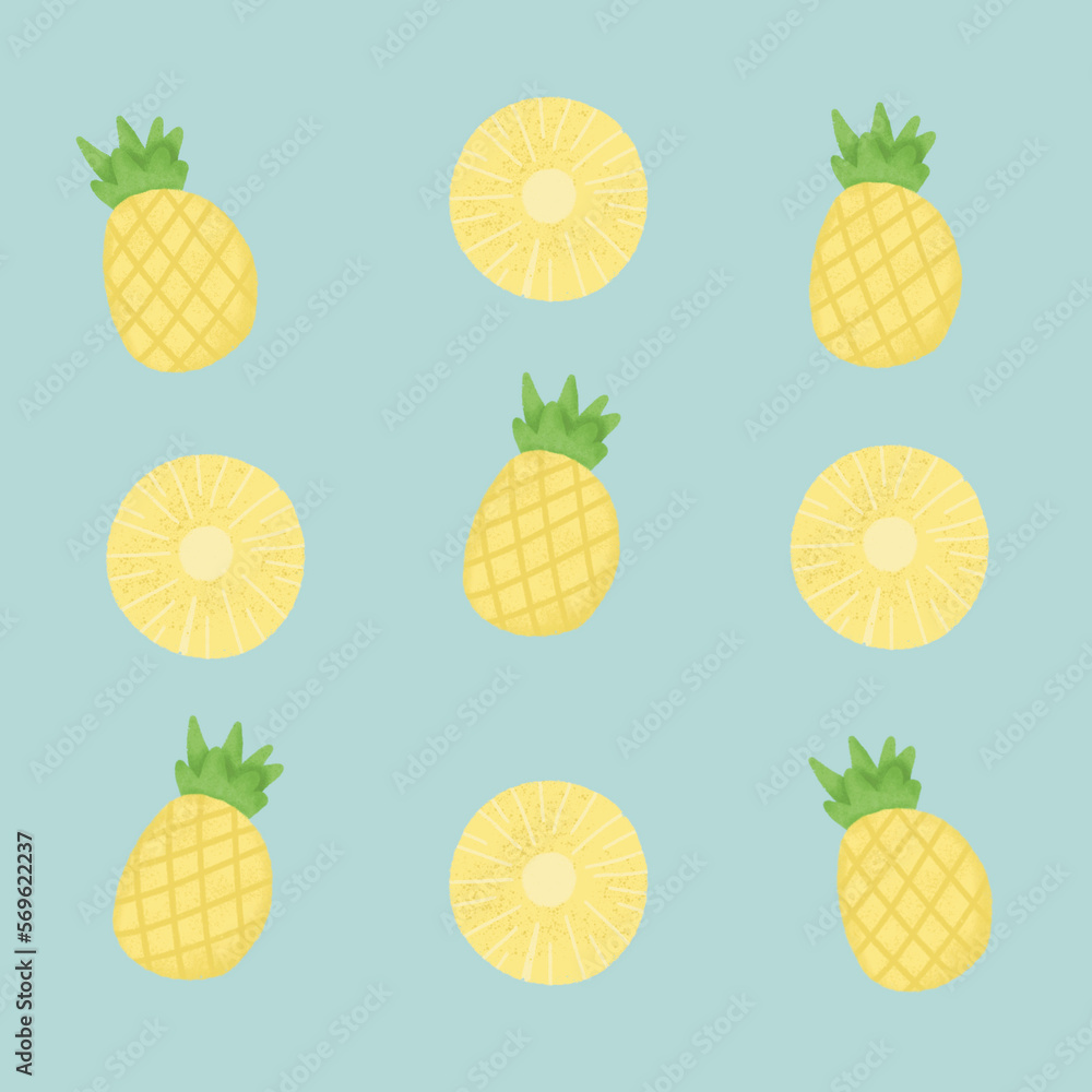 seamless pattern with pineapple seamless pattern with pineapple