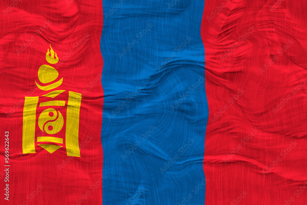 National flag  of Mongolia. Background  with flag  of Mongolia