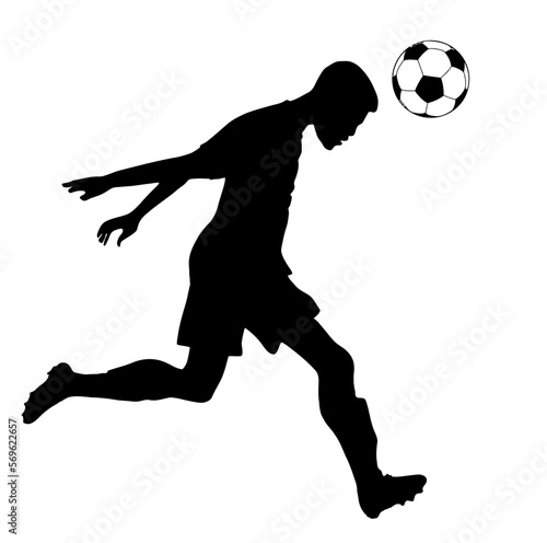 Silhouette of Soccer Player Heading ball, originating image from Generative AI technology