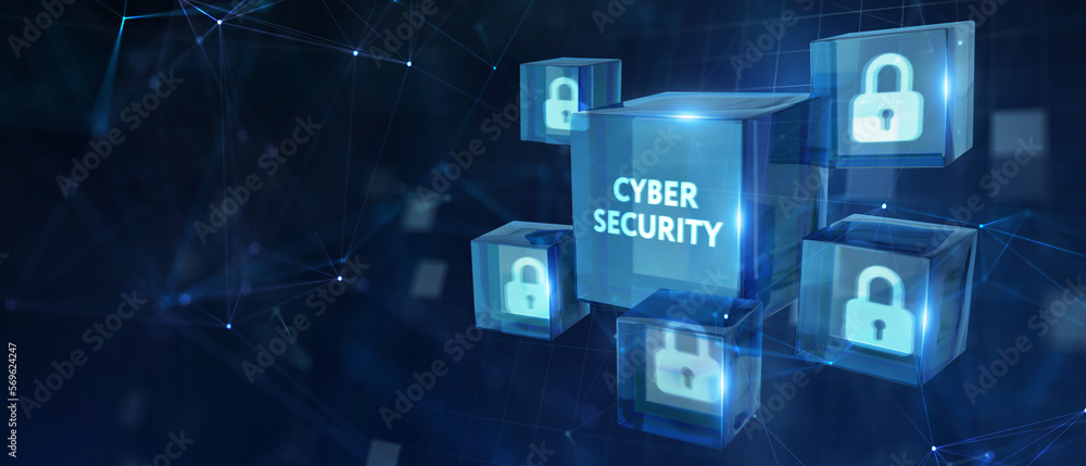 Cyber security data protection business technology privacy concept. 3d illustration