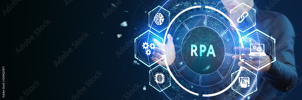 RPA Robotic process automation innovation technology concept. Business, technology, internet and networking concept. RPA Robotic process automation innovation technology concept. Business, technology, internet and networking concept.