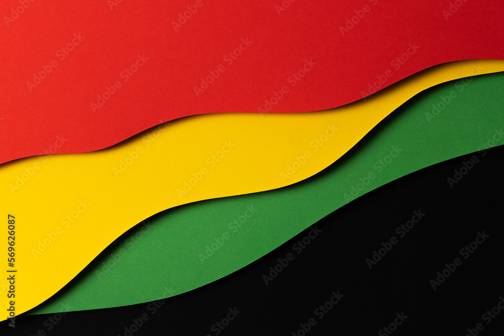 Abstract geometric black, red, yellow, green color background. Black History Month color background with copy space for text Abstract geometric black, red, yellow, green color background. Black History Month color background with copy space for text