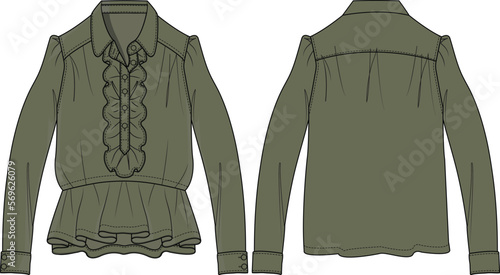 GIRLS AND WOMEN WEAR WOVEN TOP VECTOR