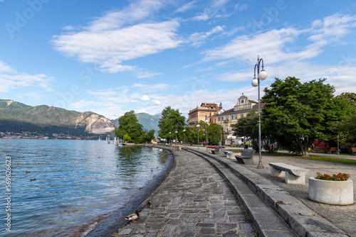 The lakeside promenade of Pallanza, Lake Maggiore, Verbania District, Piedmont, Italian Lakes, Italy, Europe photo