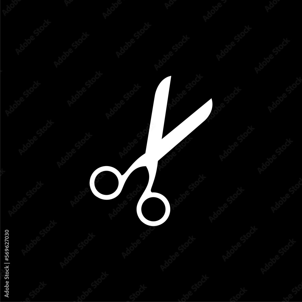 Scissors icon isolated on black background. Scissors icon isolated on black background.