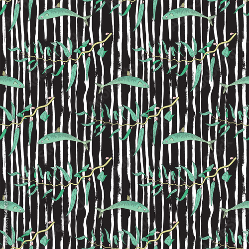 Abstract seamless black and white textile design