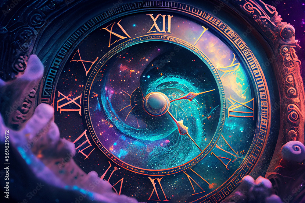 Clock In Cosmos Universe, AI Generative