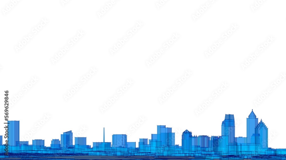 Fototapeta premium Sketch of a city