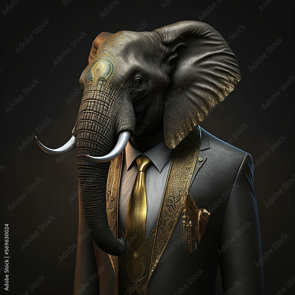 Elephant in a Suit and Tie