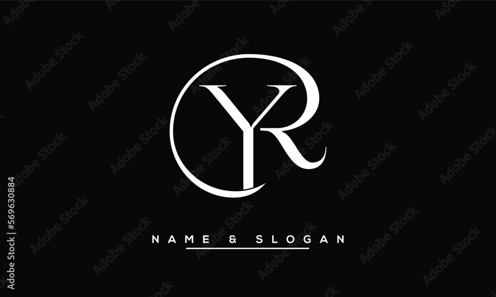 YR,  RY,  Y,  R   Abstract  Letters  Logo  Monogram - obrazy, fototapety, plakaty 
