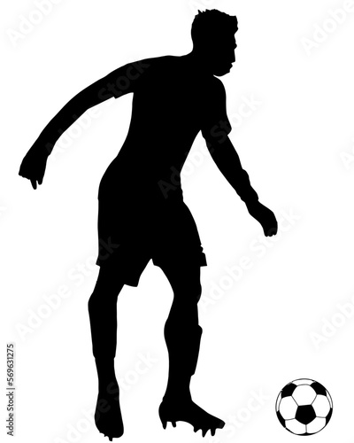 Silhouette of Soccer Player Taking Penalty Kick, originating image from Generative AI technology