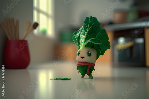 chard Adorable and lovable character 3d cute, 3d cartoon character AI Generative,  AI Illustration photo