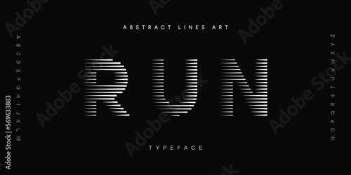 Alphabet Fonts with Abstract Lines Pattern