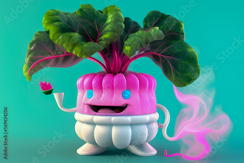 Generative AI illustration of conceptual art cute Beet  Adorable  photo