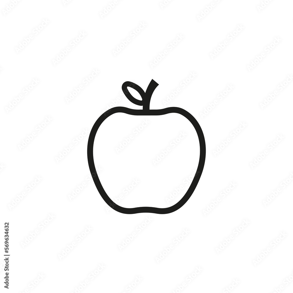 Abstract apple outlined and isolated on white background Abstract apple outlined and isolated on white background
