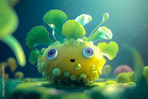 Adorable and lovable character 3d cute, 3d cartoon character AI Generative,  AI Illustration