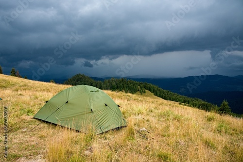 tent in the mountains