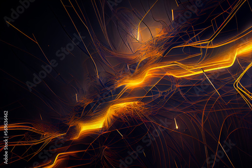 abstract electrical background. energetic discharge of lightning. Generative AI photo