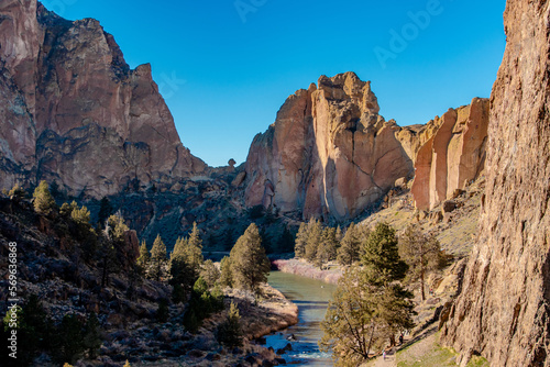 River Snaking Through Cliffs Canyon in Smith Rock State Park, OR © Brandon